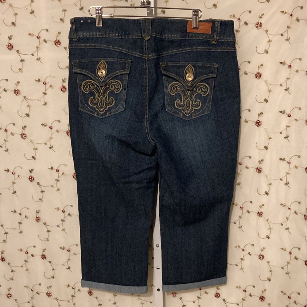 ARTISAN CRAFTED capri fleur de lis jeans 14